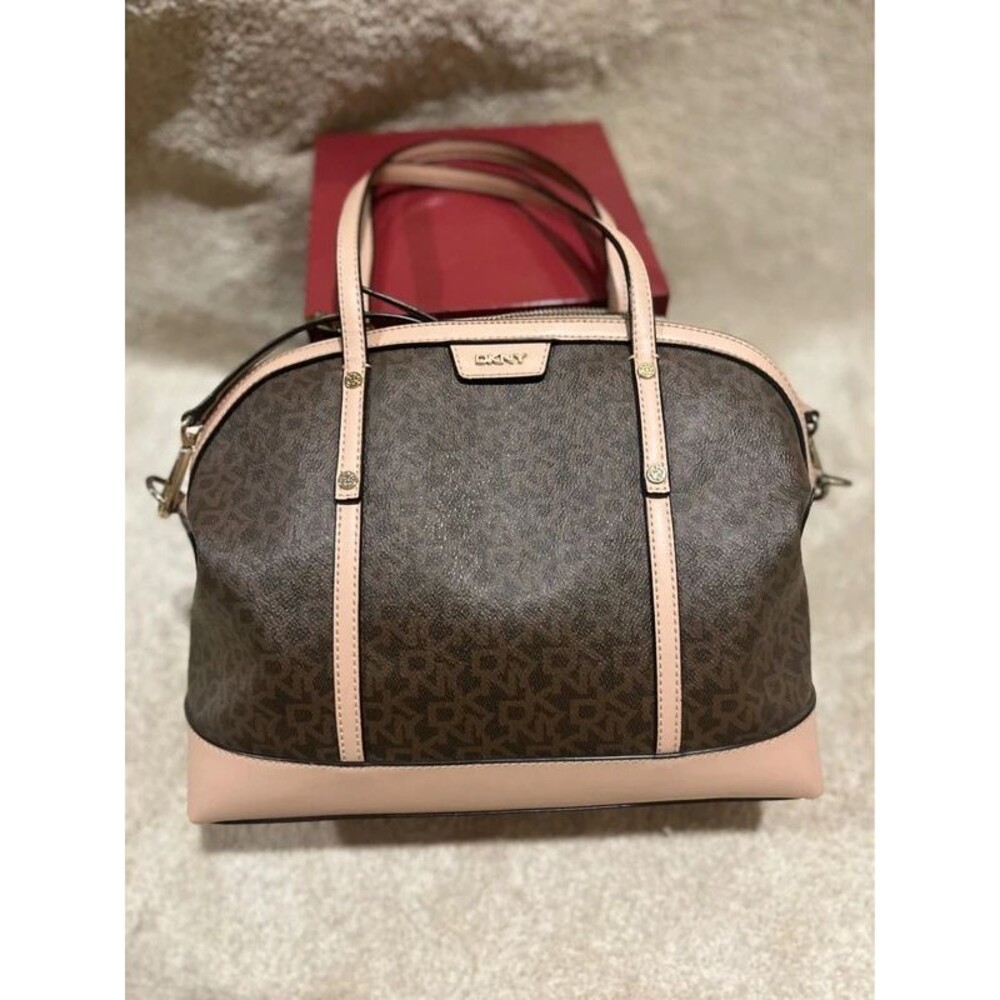 Dkny brown leather handbag